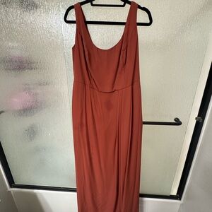 Elegant Rust Sleeveless Maxi Dress